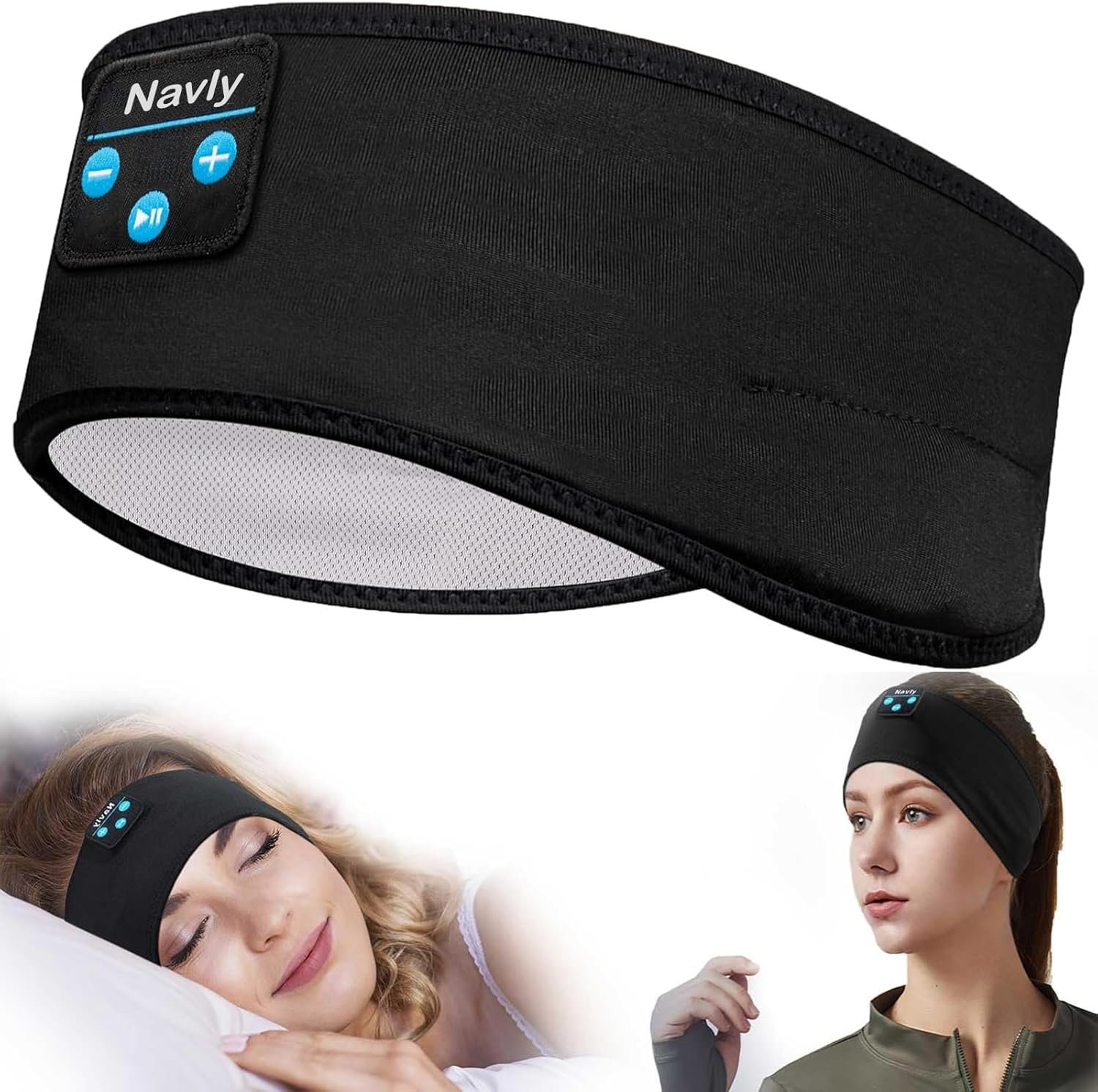 Navly Fones de Ouvido com Faixa de Cabeça Bluetooth